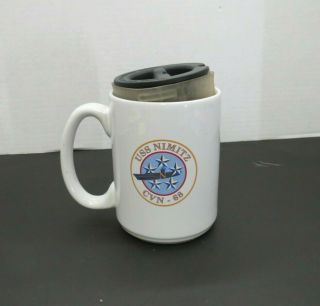 Uss Nimitz Cvn 68 Ceramic Coffee Mug With Spill Proof Lid