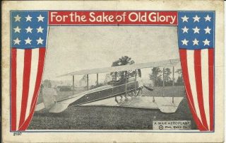 Vintage Postcard - For The Sake Of Old Glory - A War Aeroplane