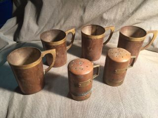 For Vintage Brass And Copper Mugs / Matching Salt And Peppers