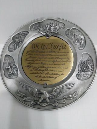 Hudson Pewter Commemorative Plate For The 200th Anniversary Of The United States