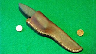 Vtg Sheath Hunt Blade Gerber 60s - 70s Mini Magnum Knife,  Orig Leather Fold Case