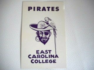 Vintage East Carolina College Pirates Postcard Parrot Features A Pirate And A P