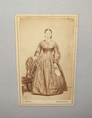 Old Antique Vtg 1860s Cdv Photograph Civil War Era Tax Stamp Young Woman