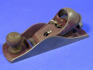 Antique Stanley No.  220 Low Angle Block Plane Vtg Woodworking Hand Tool