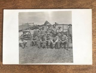 Farm Workers Posing In Front Of Equipment 1900s Rppc Real Photo Postcard