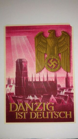 German Nazi Third Reich - Era Postcard - Danzig 1st Deutsch