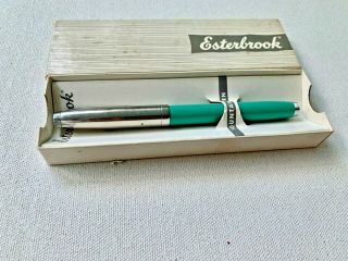 Boxed Green Esterbrook Safari Fountain Pen 1314 Fine Stub Nib Guaranteed