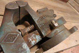 Vintage Littlestown Swivel Base Bench Vise Anvil - No 25 Littco Tool - 3 1/2” 7