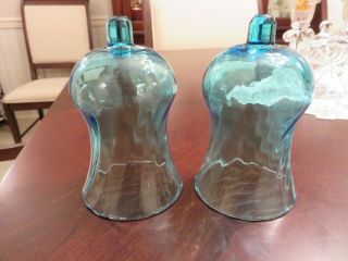 Vtg Homco Home Interiors Aqua Blue Twist Glass Candle Holder Wall Sconce Globes