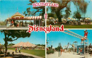 1959 Postmark On " Holidayland " Disneyland Postcard
