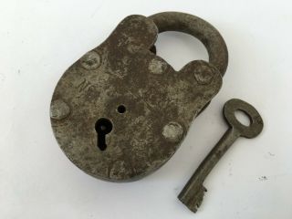 Lock 1930 Old Vintage Lock With Key Rare Iron Collectible 10 Levers