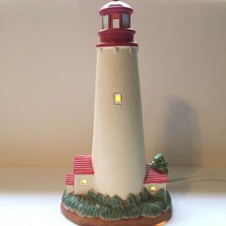Vintage Geo.  Z.  Lefton Ceramic 1993 Cape May Point 1859 Lighted Lighthouse 11 "