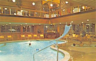 Chatham Ontario Canada 1960s Postcard Holiday Inn Swimming Pool