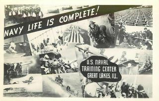 Illinois - U.  S.  Naval Training Ctr.  ; Complete; C.  1940 Grogan Real Photo Postcard