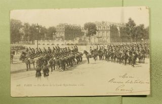 Dr Who 1903 France Paris Republican Guard Military Postcard To England D99128