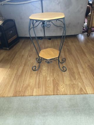 Longaberger Wrought Iron Stand Or (side Table) 2 Woodcrafts Shelves