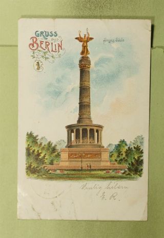 Dr Who 1903 Germany Berlin Monument Postcard To England D99115