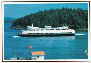 Kitsap Ferry At Friday Harbor San Juan Island Washington Postcard 1980 