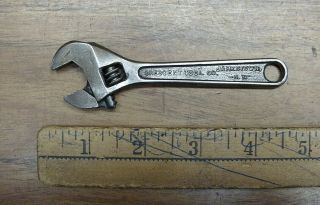 Old Tools,  Vintage Crescent Tool 4 " Adjustable Wrench,  1/2 " Capacity,  Usa