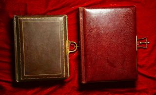 Two Large 19th Century French Leather Photo Albums 25 Cdv 
