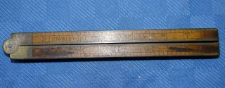 Stanley 62 Boxwood Brass Folding 24 " Rule Ruler Vtg Antique Tool