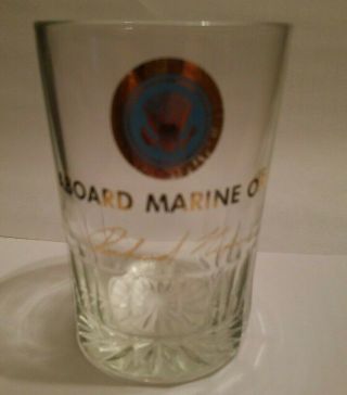 Richard Nixon MARINE ONE - Presidential Seal Whiskey Tumbler Glass Vintage 4.  5 
