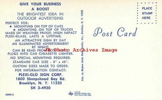 Advertising Postcard,  Plexi - Glo Sign Corp,  Jack ' s Auto School,  Brooklyn,  York 2