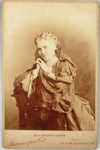 Cabinet Card Christine Nilsson Opera Singer Antique Victorian Photo