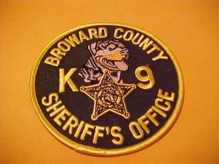 Broward County Florida K - 9 Unit Police Patch Shoulder Size 4 X 4