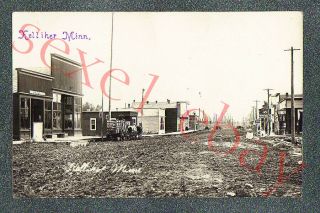 Kelliher Minnesota Street Scene - Circa 1915 Rppc Photo Grade 5