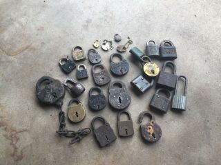 26 Vintage Padlocks Locks No Keys