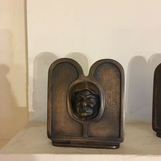 BOOKENDS GRIMACING MONK BRONZE BOOKENDS BY WELLMAN 2