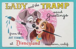 Lady And The Tramp Send Greetings The Art Corner At Disneyland Bob Plunkett