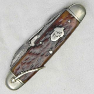 Remington - Umc Usa 1924 - 1933 R3333 " Acorn " Scout Knife,  Jigged Bone Handle Rare