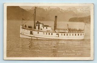 Fort Seward,  Ak - C1920s View Of Harbor Steamboat Peterson & Crew On Deck - Rppc