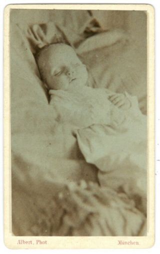 Cdv Post Mortem Photograph Of A Baby 1870s 