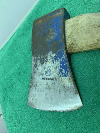 Vintage HB Hults Bruk Axe 1.  5/ 3 1/2 Made in Sweden 3