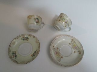 2 Vintage Occupied Japan Bone China Demitasse Tea Cups and Saucers 2