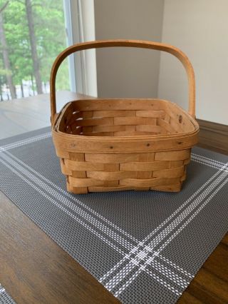 Longaberger Square Berry Basket With Swing Handle 7.  5 "