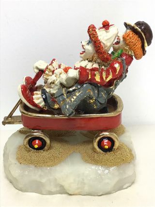 1983 RON LEE FIGURINE - TWO CLOWNS IN WAGON (needs TLC) 3