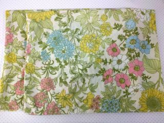 Vintage Cannon Royal Family Floral Pillow Case Set 42 X 36 In Cottom Blend
