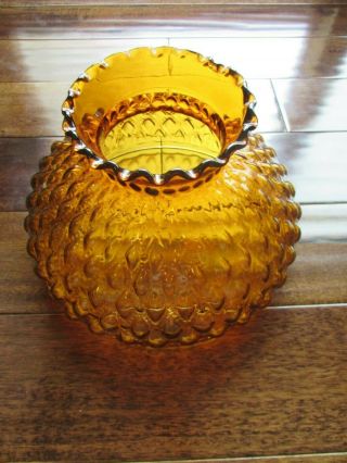 10 Inch Amber Diamond Quilt Glass Shade Fits Aladdin Lamps,  Rayo,  B&h And More