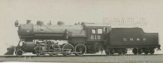 9dd289 Rp 1910s Cincinnati Hamilton & Dayton Railroad 2 - 8 - 0 Loco 619