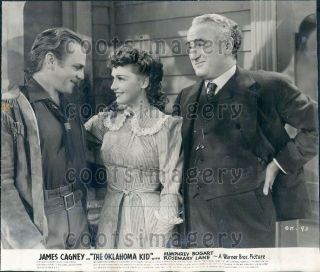 1939 Wire Photo Actors James Cagney Rosemary Lane Donald Crisp The Oklahoma Kid