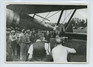 Maryse Hilsz Female Pilot Aviator & Aircraft 1936 Press Photo