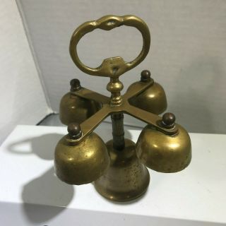 Brass 5 Bell Hong Kong Music Chime 80s Decor