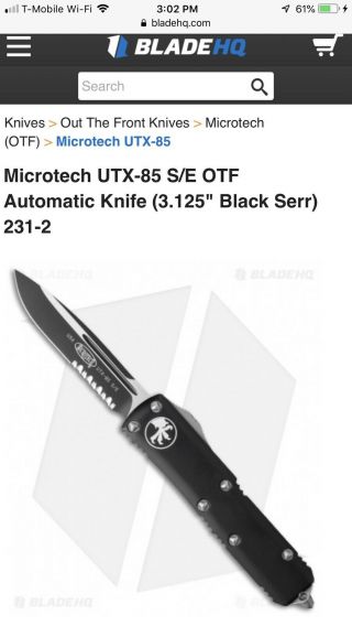 Microtech Utx - 85 Knife