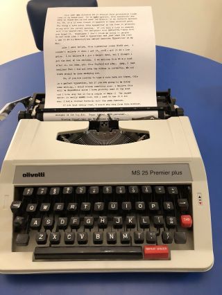 2006 Olivetti Ms 25 Premier Typewriter In - Cleaned And Serviced
