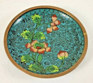 Vintage Chinese Cloisonne Dish Vide Poche Decorative Plate