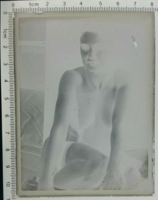 Vintage Adult Risqué Nude Erotic Glass Plate Negative [gp41]